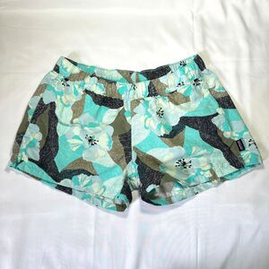 Patagonia Barely Baggies Shorts 2.5 Floral Print Summer Blue Women's Size Small